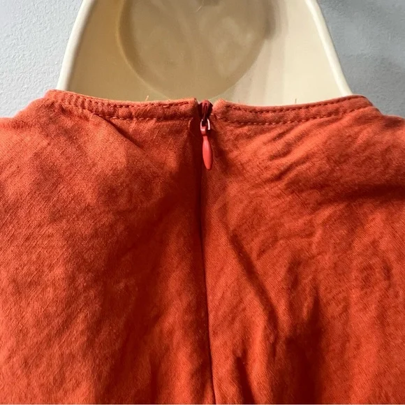 Zara Orange Sleeveless Linen Blend Maxi Sheath Dress Size Small - Picture 9 of 16